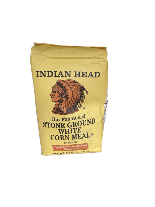 Indian Head Stone Ground White Corn Meal